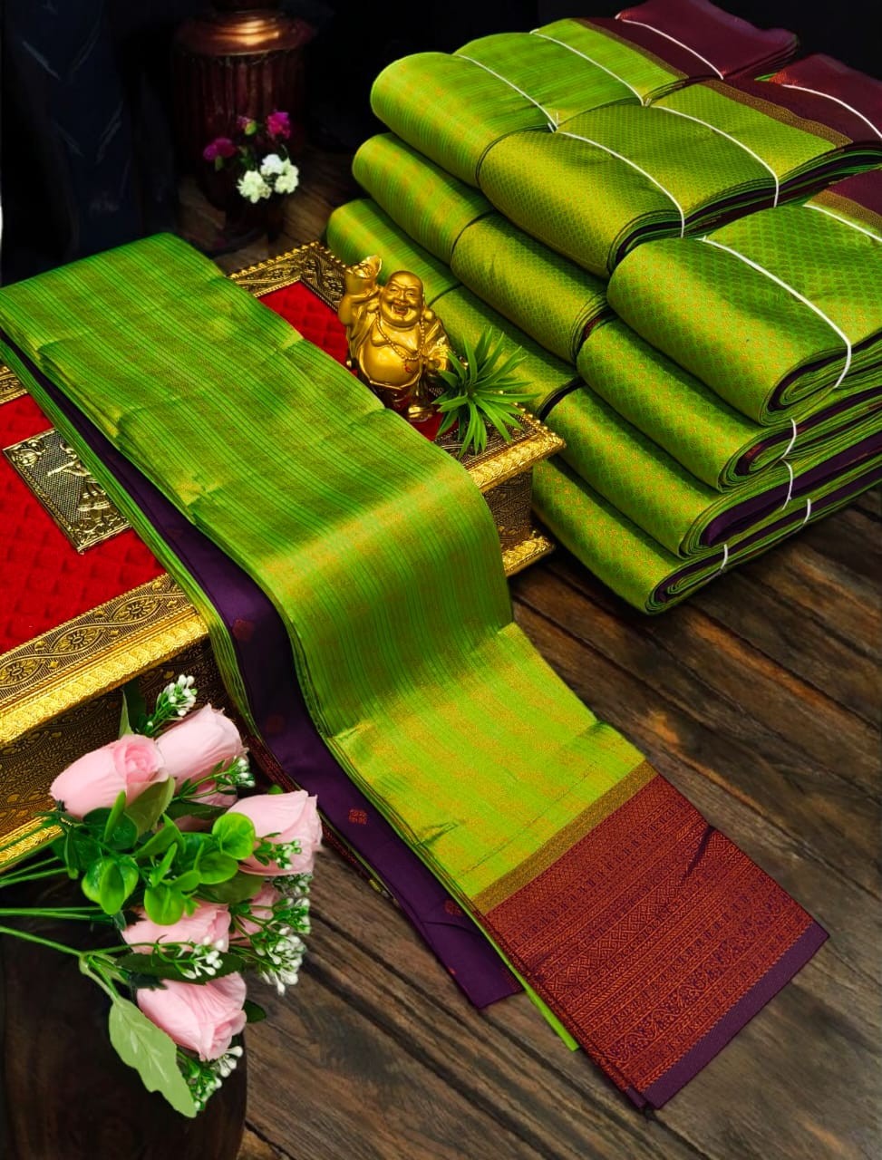 Premium Semi Kanchi Saree/ Kubera Pattu Saree